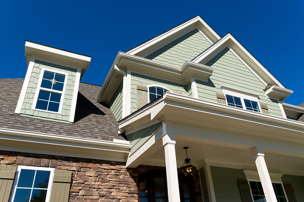 New construction house exterior seen while preforming home inspection services